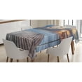 thumbnail image 1 of Ambesonne Scenery Tablecloth Rectangular Table Cover, Sea View Terrace Sunset, 60"x84", Pale Brown Sky Blue, 1 of 4