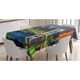 thumbnail image 1 of Ambesonne Scenery Tablecloth Rectangular Table Cover, Tokyo Skyline Japanese, 60"x90", Green Navy, 1 of 4