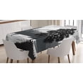 thumbnail image 1 of Ambesonne Scenery Tablecloth Rectangular Table Cover, Trees Birds Cloudy Sky, 52"x70", Black and Grey, 1 of 4