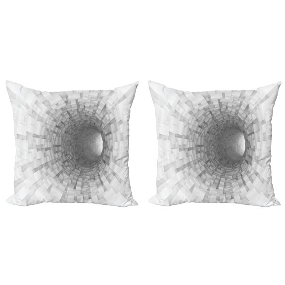 Ambesonne Scenery Throw Pillow Cover 2 Pack, Digital Space Field, 16", Grey