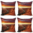 thumbnail image 1 of Ambesonne Scenery Throw Pillow Cover 4 Pack, Cliff, 24", Orange Yellow, 1 of 5