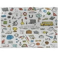thumbnail image 1 of Ambesonne School Bus Jigsaw Puzzle Durable Cardboard, Educational Symbols Art, 1000 pcs, White Yellow Dimgray, 1 of 5
