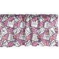 thumbnail image 1 of Ambesonne School Window Valance, Notebook Pen Marker and Ruler Pattern Back to School Theme Girls, Curtain Valance for Kitchen Bedroom Decor with Rod Pocket, 54" X 18", Pink Lavender, 1 of 2