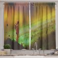 thumbnail image 1 of Ambesonne Sci-Fi Kitchen Curtains, Adventurer Orange Spacesuit, 55"x36", Green Mustard Sepia, 1 of 3