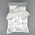 thumbnail image 1 of Ambesonne Science Bedding Set 4 Pcs, Solar System Mercury, Queen, Black White, 1 of 3