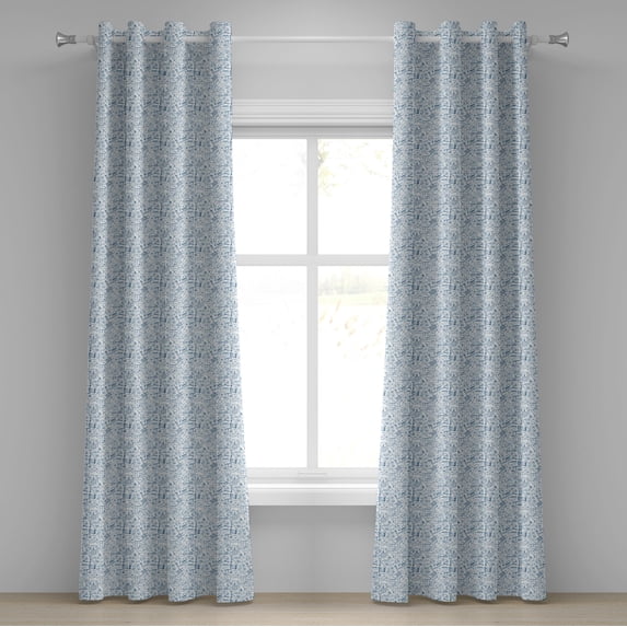 Ambesonne Science Grommet Curtain, Physics Themed Drawing, 50" x 84", Blue Pale Blue