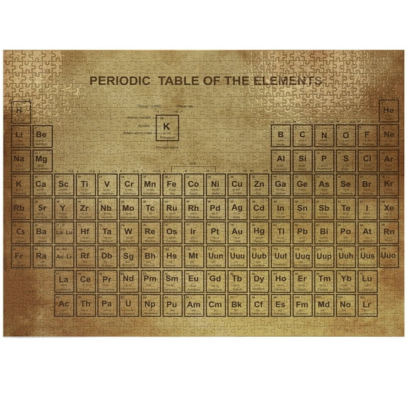Ambesonne Science Jigsaw Puzzle Durable Cardboard, Vintage Chemistry Table, 1000 pcs, Sand Brown Brown