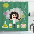 thumbnail image 1 of Ambesonne Science Party Shower Curtain, Mad Scientist Image, 69"Wx75"L, Laurel Green and Multicolor, 1 of 5