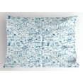 thumbnail image 1 of Ambesonne Science Pillow Sham, Physics Themed Drawing, 36" X 20", Blue Pale Blue, 1 of 2