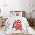 thumbnail image 1 of Ambesonne Science Quilted Bedspread Set 2 Pcs, Human Body Organ, Twin Size, Multicolor, 1 of 5