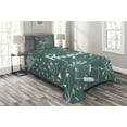 thumbnail image 1 of Ambesonne Science Quilted Bedspread Set 2 Pcs, Physics and Math, Twin Size, Army Green White, 1 of 3