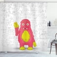 thumbnail image 1 of Ambesonne Science Shower Curtain, Funny Smart Monster, 69"Wx70"L, Yellow White and Pink, 1 of 3