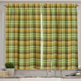 thumbnail image 1 of Ambesonne Scottish Tartan Kitchen Curtains, British Plaid Art, 55"x39", Dark Yellow Sage Green, 1 of 3