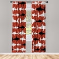 thumbnail image 1 of Ambesonne Sea Animals Curtains, Aquatic Animal Maritime, Pair of 28"x63", Cinnamon Black, 1 of 2