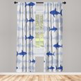thumbnail image 1 of Ambesonne Sea Animals Curtains, Aquatic Animal Maritime, Pair of 28"x63", Cobalt Blue, 1 of 2