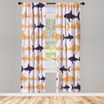 thumbnail image 1 of Ambesonne Sea Animals Curtains, Aquatic Animal Maritime, Pair of 28"x63", Pale Orange, 1 of 2