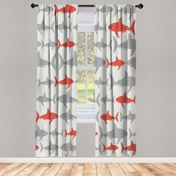 Ambesonne Sea Animals Curtains, Aquatic Animal Maritime, Pair of 28"x63", Pale Tan