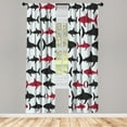 thumbnail image 1 of Ambesonne Sea Animals Curtains, Aquatic Animal Maritime, Pair of 28"x84", Dark Grey, 1 of 2