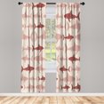 thumbnail image 1 of Ambesonne Sea Animals Curtains, Aquatic Animal Maritime, Pair of 28"x84", Rose Burgundy, 1 of 2