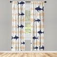thumbnail image 1 of Ambesonne Sea Animals Curtains, Aquatic Animal Maritime, Pair of 28"x95", Dark Sky, 1 of 2