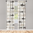 thumbnail image 1 of Ambesonne Sea Animals Curtains, Aquatic Animal Maritime, Pair of 28"x95", Grey Yellow, 1 of 2