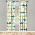 thumbnail image 1 of Ambesonne Sea Animals Curtains, Aquatic Animal Maritime, Pair of 28"x95", Sea Green, 1 of 2