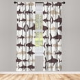 thumbnail image 1 of Ambesonne Sea Animals Curtains, Monochrome Shark Art, Pair of 28"x95", Dark Taupe, 1 of 2