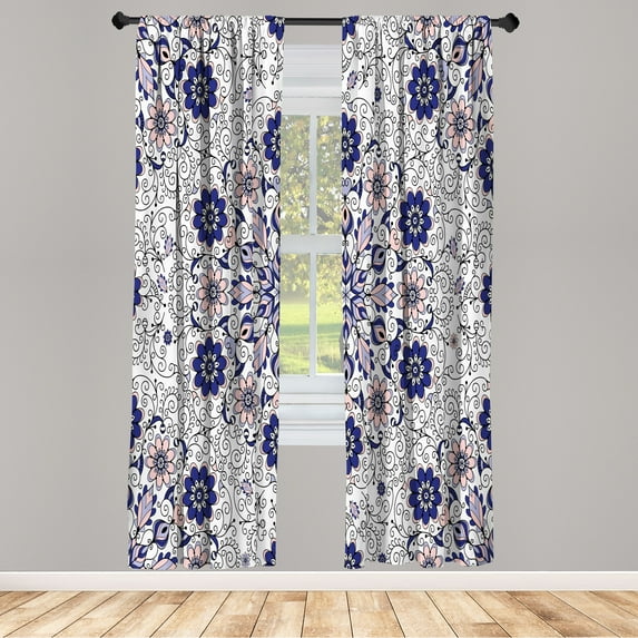 Ambesonne Sea Animals Curtains, Pattern of Shark Fins, Pair of 28"x84", Cream Tan