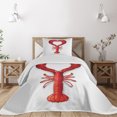 thumbnail image 1 of Ambesonne Sea Animals Quilted Coverlet 2 Pcs, Seafood Lobster Heart, Twin Size, Red, 1 of 4