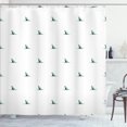 thumbnail image 1 of Ambesonne Sea Animals Shower Curtain, Pattern of Shark Fins, 69"Wx84"L, Forest Green, 1 of 4