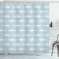 thumbnail image 1 of Ambesonne Sea Animals Shower Curtain, Shark Silhouettes Wild, 69"Wx75"L, Pale Blue, 1 of 5