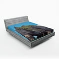 thumbnail image 1 of Ambesonne Sea Fitted Sheet, Shape Rock Bay, Full Size, Blue Grey, 1 of 2