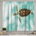 thumbnail image 1 of Ambesonne Sea Kitchen Curtains, Endangered Turtle, 55"x45", Pale Coffee Seafoam, 1 of 1