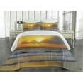 thumbnail image 1 of Ambesonne Sea Quilted Coverlet 3 Pcs, Sunset Beach in Brazil City, King Size, Orange Grey, 1 of 4