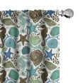 thumbnail image 1 of Ambesonne Sea Shells Curtains, Abstract Maritime, Pair of 28"x63", Seafoam Brown Blue, 1 of 5