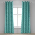 thumbnail image 1 of Ambesonne Sea Shells Grommet Curtain, Doodle Marine Lines, 50" x 72", Seafoam White, 1 of 6