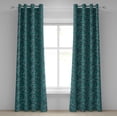 thumbnail image 1 of Ambesonne Sea Shells Grommet Curtain, Ocean Line Design, 50" x 72", Petrol Blue Teal Beige, 1 of 6