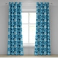 thumbnail image 1 of Ambesonne Sea Shells Grommet Curtain, Starfish and Scallop, 50" x 108", Blue Dark Blue White, 1 of 6