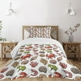 thumbnail image 1 of Ambesonne Sea Shells Quilted Bedspread Set 2 Pcs, Maritime Shrimps, Twin Size, Multicolor, 1 of 6