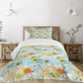 thumbnail image 1 of Ambesonne Sea Shells Quilted Bedspread Set 2 Pcs, Retro Beach Pattern, Twin Size, Multicolor, 1 of 5