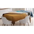 thumbnail image 1 of Ambesonne Sea Tablecloth Rectangular Table Cover, Beach with Stormy Weather, 60"x84", Blue and Ginger, 1 of 4