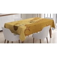 thumbnail image 1 of Ambesonne Sea Tablecloth Rectangular Table Cover, Old Map with Ship Compass, 60"x90", Pale Brown Yellow, 1 of 4