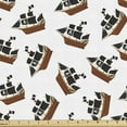 thumbnail image 1 of Ambesonne Sea Theme Fabric by the Yard Upholstery, Pirate Ship with Sails, 10 Yards, White Chocolate and Dark Grey, 1 of 5