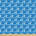 thumbnail image 1 of Ambesonne Sea Theme Fabric by the Yard Upholstery, Waves of the Ocean Art, 3 Yards, Azure Blue White, 1 of 5