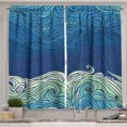 thumbnail image 1 of Ambesonne Sea Theme Kitchen Curtains, Waves of the Water Art, 55"x30", Dark Sky Blue and Seafoam, 1 of 3
