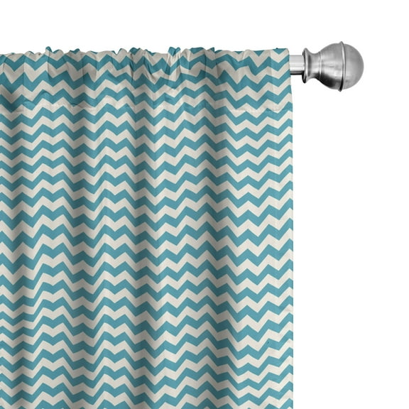Ambesonne Seafoam Curtains, Abstract Chevron Lines, Pair of 28"x63", Beige Seafoam