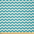 thumbnail image 1 of Ambesonne Seafoam Fabric by the Yard Microfiber, Abstract Chevron Lines, 2 Yards, Beige Seafoam, 1 of 2