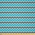 thumbnail image 1 of Ambesonne Seafoam Fabric by the Yard Microfiber, Retro Inspirations Chevron, 5 Yards, Seafoam Blue Black, 1 of 2