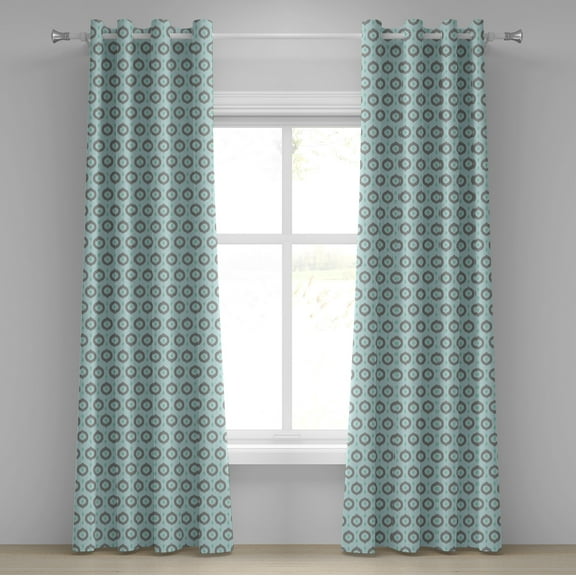 Ambesonne Seafoam Grommet Curtain, Ikat Style Pattern, 50" x 108", Seafoam Sea Green Taupe