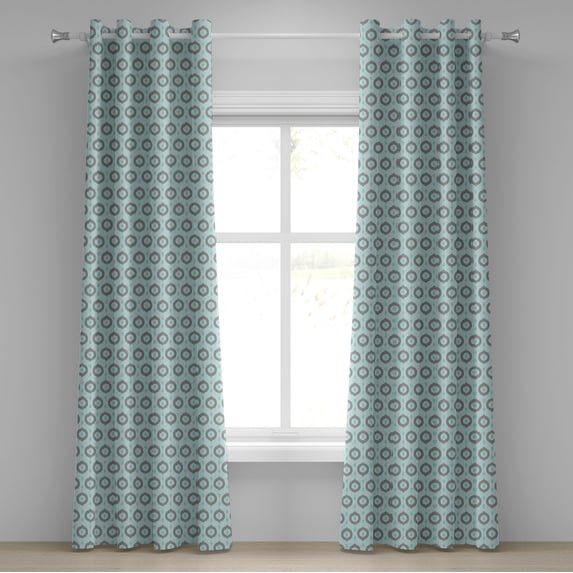 Ambesonne Seafoam Grommet Curtain, Ikat Style Pattern, 50" x 108", Seafoam Sea Green Taupe